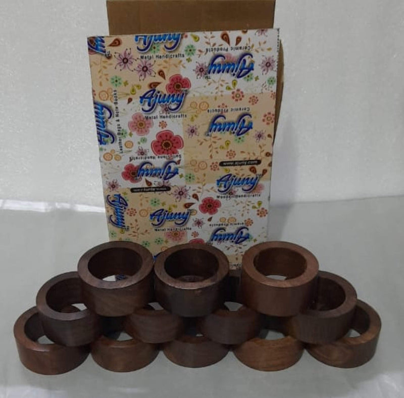 [Australia - AusPower] - Ajuny Set of 12 Wooden Sleek Plain Handmade Decorative Napkin Rings for Dinner Party Table Decor 1.5 inch 