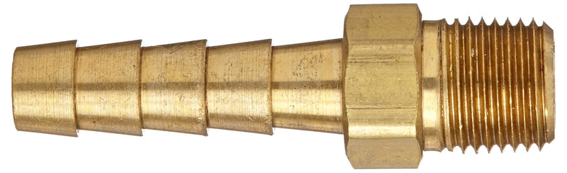 [Australia - AusPower] - Anderson Metals 57001-0402 Brass Hose Fitting, Adapter, 1/4" Barb x 1/8" NPT Male Pipe 1/4" Hose ID x 1/8" NPT Male 