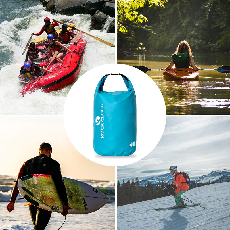 [Australia - AusPower] - ROCK CLOUD Dry Bag Waterproof 5L 10L 20L 30L 40L Dry Sack for Kayaking Rafting Boating Beach Surfing Swimming Canoe Camping Hiking Fishing Ski Black 