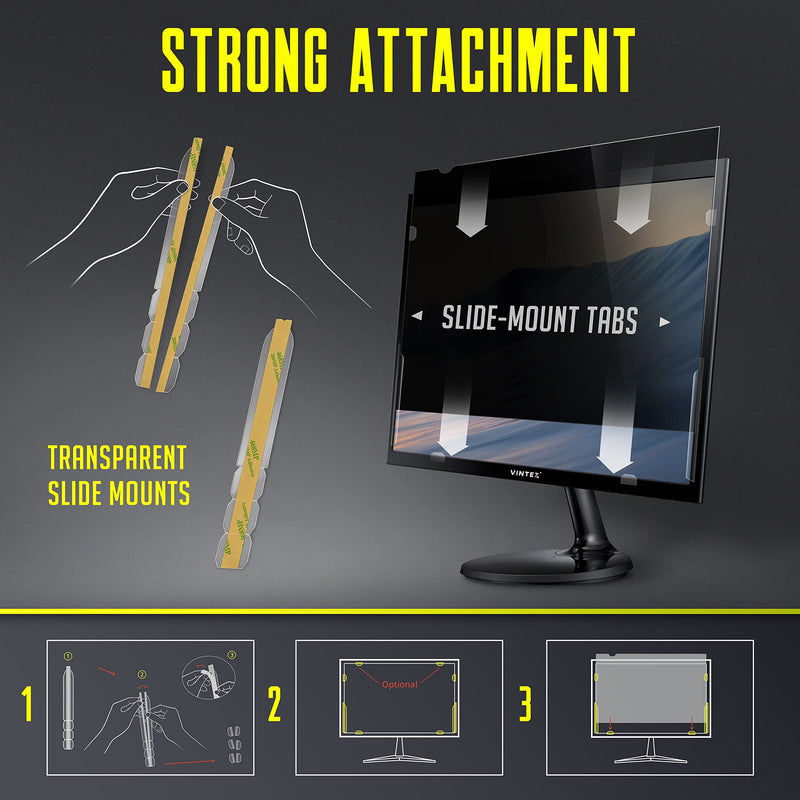 [Australia - AusPower] - Privacy Screen Adhesive Tabs and Strips for Computer Monitors and Laptops - Replacement kit 