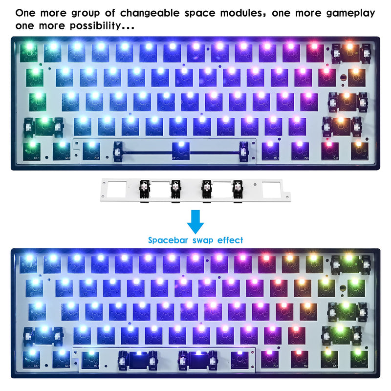 [Australia - AusPower] - GK61X V3 PCB Plate Case for 60% Keyboard Custom Hot Swappable RGB Keyboard DIY Kit with Mute Cotton Wired for 3/5 Pin Switch (GK61X-Lite Black) GK61X-Lite Black 