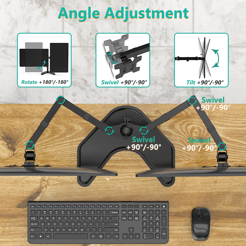 [Australia - AusPower] - WALI Bundle – 2 Items: Under Desk Computer Mount and Free Standing Dual LCD Monitor Fully Adjustable Desk Mount Stand 