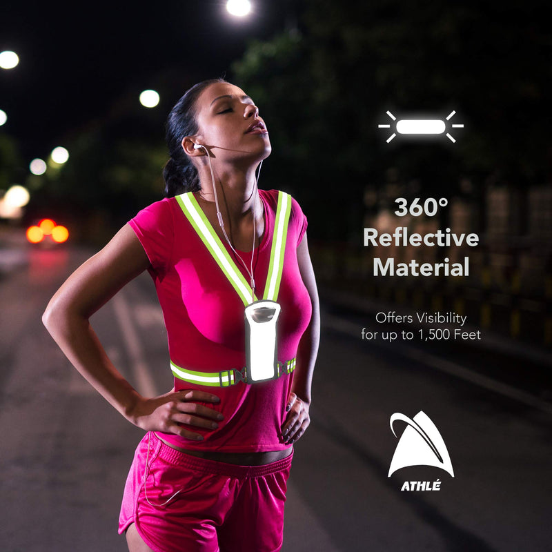 [Australia - AusPower] - Athlé Reflective Vest with Phone Holder - High Visibility Vest for Safe Running, Jogging, Dog Walking, Biking and More 