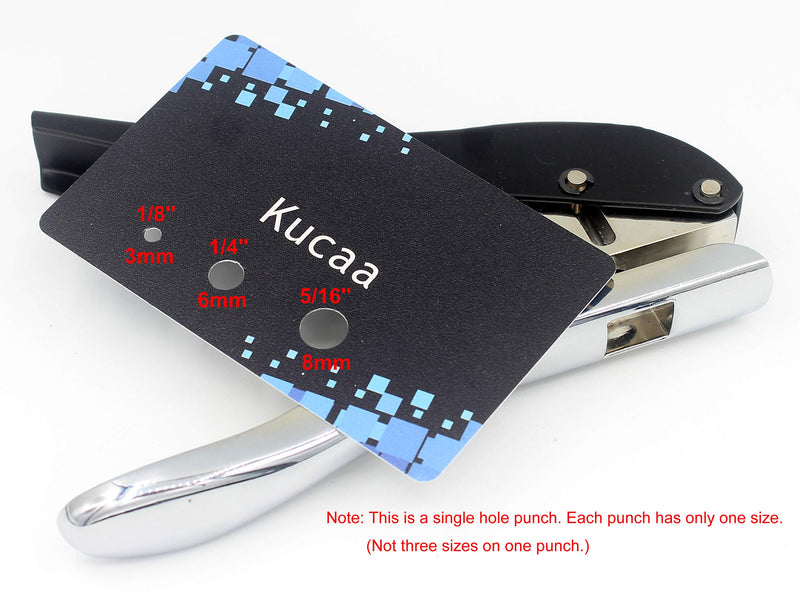 [Australia - AusPower] - Kucaa Metal Silver Hand-held 1/4 inch 6mm Round Heavy Duty Single Circle Hole Punch for ID Cards PVC Cards Badge Photos 1/4''-6mm 