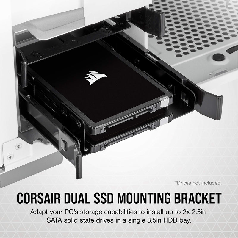[Australia - AusPower] - Corsair Dual SSD Mounting Bracket (3.5” Internal Drive Bay to 2.5", Easy Installation) Black Dual SSD Mount 