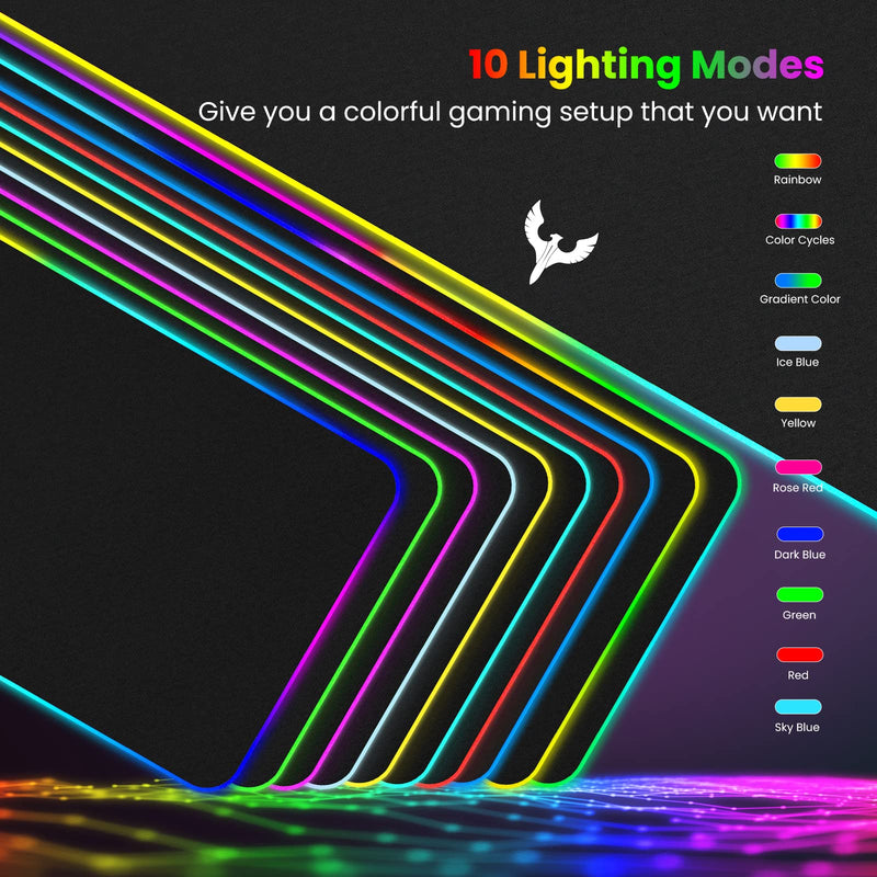 [Australia - AusPower] - Blade Hawks RGB Gaming Mouse Pad, Extra Large Extended Soft LED Mouse Pad, Anti-Slip Rubber Base, Computer Keyboard Mousepad Mat (31.5 x 12 Inch) Black 