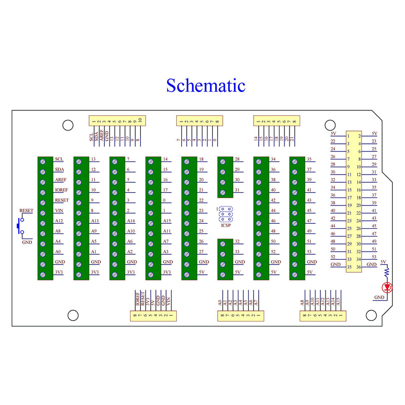 [Australia - AusPower] - Screw Terminal Block Breakout Shield Module for Arduino MEGA-2560 R3 