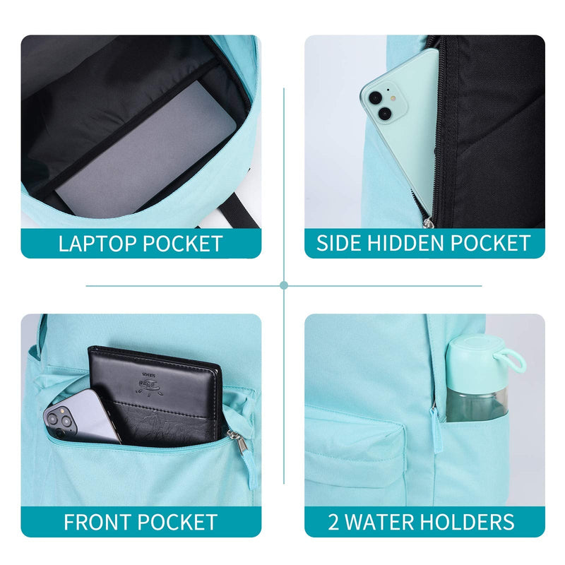 [Australia - AusPower] - Vorspack Backpack Lightweight Backpack for College Travel Work for Men and Women Aqua Blue 