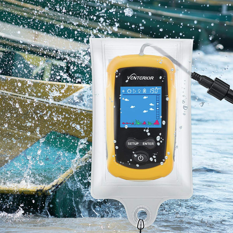 [Australia - AusPower] - Venterior Water Resistant Bag Case for Portable Fish Finder Display Host (White) White 