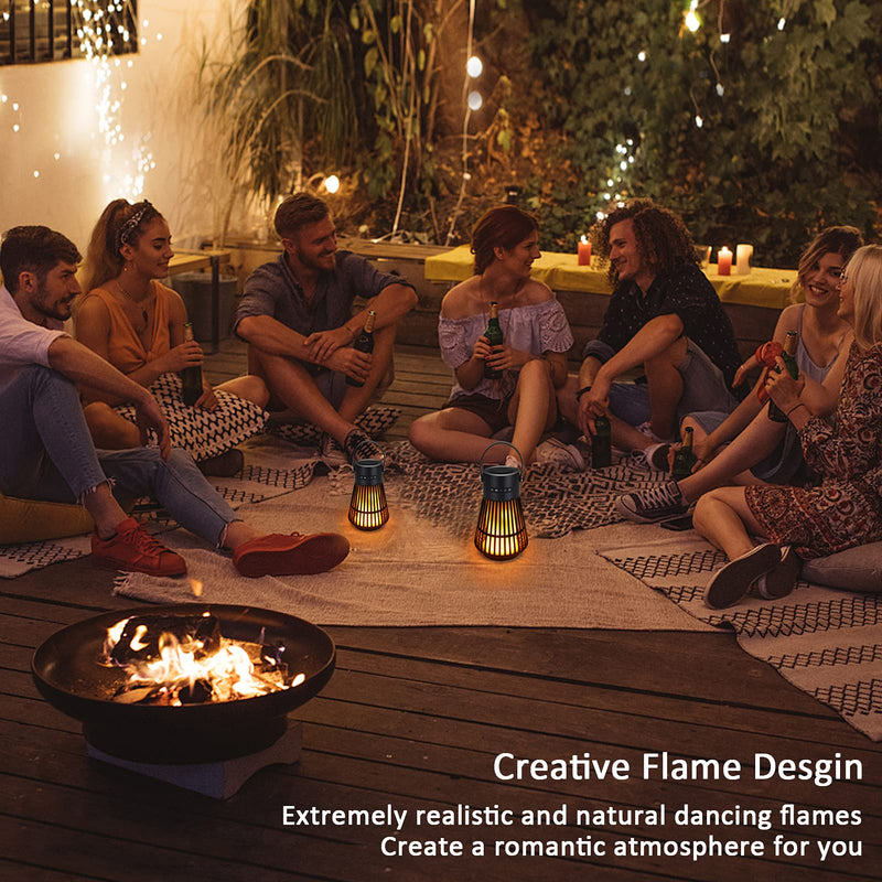 [Australia - AusPower] - LED Flame Speaker, Tesoorda Portable Waterproof Bluetooth Wireless Speaker for Indoor/Outdoor, LED Flame Effect Speaker with Stereo Sound, Led Table Lanterns/Lamp for Patio,Garden,Camping (1 Pack) 1 Pack 