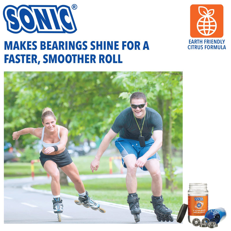 [Australia - AusPower] - SONIC Turbo Wash Skate Bearing Cleaning System - for Inline Skate, Roller Skate and Skateboard Bearings - Cleans up to 16 Bearings at a time - 8 oz Citrus Cleaner Included - Patented - Made in USA 