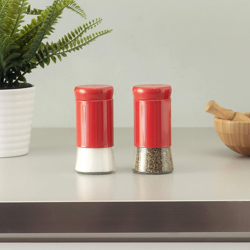 [Australia - AusPower] - Home Basics Essence Collection Salt and Pepper Shaker Set, Red 