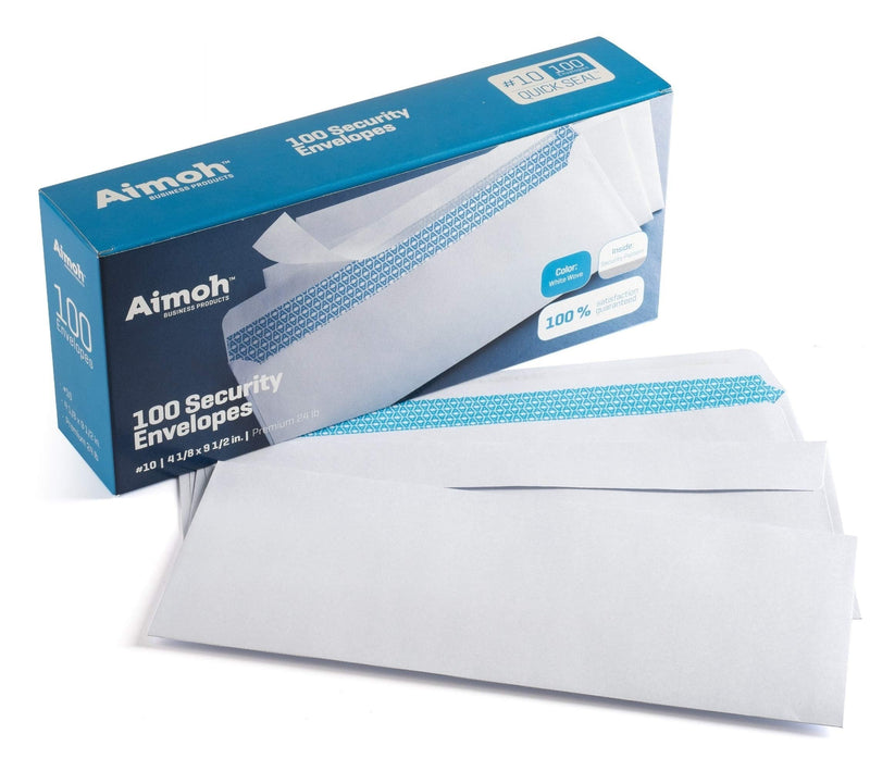 [Australia - AusPower] - #10 Security Tinted Self-Seal Envelopes - No Window - EnveGuard, Size 4-1/8 X 9-1/2 Inches - White - 24 LB - 100 Count (34100) 100 Ct. 