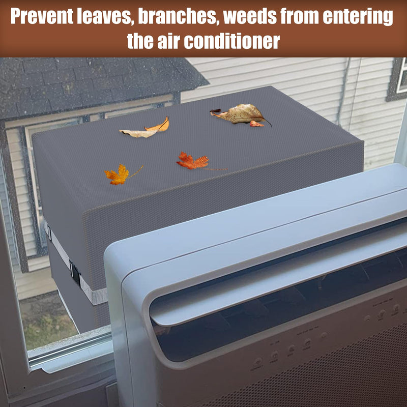 [Australia - AusPower] - BJADE'S Window AC Cover for U-Shaped Window Air Conditioner Unit,Heavy-Duty,Waterproof 600D Polyester Outdoor AC Covers,Dustproof & Windproof Outside Window AC Protection Cover,Grey 