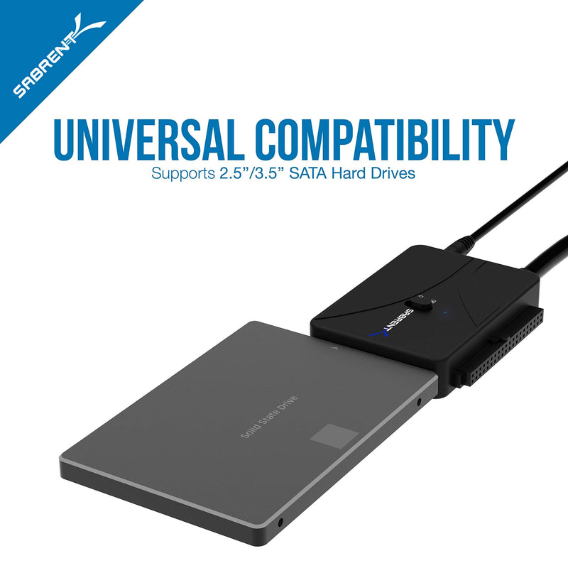 [Australia - AusPower] - Sabrent 3.5-Inch to x2 SSD / 2.5-Inch Internal Hard Drive Mounting Kit [SATA and Power Cables Included]+ USB 3.0 to SSD/SATA/IDE 2.5/3.5/5.25-INCH Hard Drive Converter with UL Power Supply & LED Acti 