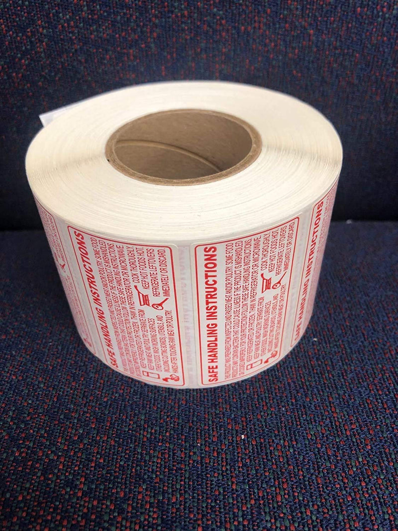 [Australia - AusPower] - Food Safe Handling Instructions Label 1 Roll, 1000 Labels. 2.25" x 1.125" Made in USA 