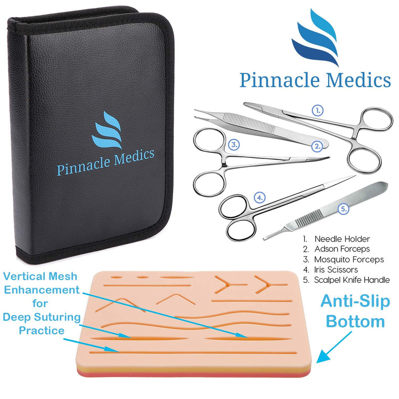 [Australia - AusPower] - Suture Kit | Suture Practice Kit for Medical Students | Suture Pad and Tool Kit | 24 Mixed Sutures Thread with Needle | Medical, Nursing, and Vet Student Suture Training | Step by Step Video Tutorial 