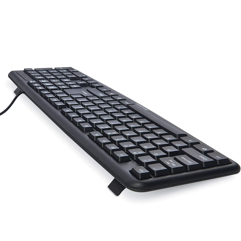 [Australia - AusPower] - Verbatim Slimline Wired Keyboard and Mouse Combo, Optical Wired Mouse, Full-Size Keyboard, USB Plug-and-Play, Compatible with PC, Laptop - Frustration Free Packaging Black Wired Keyboard & Mouse 
