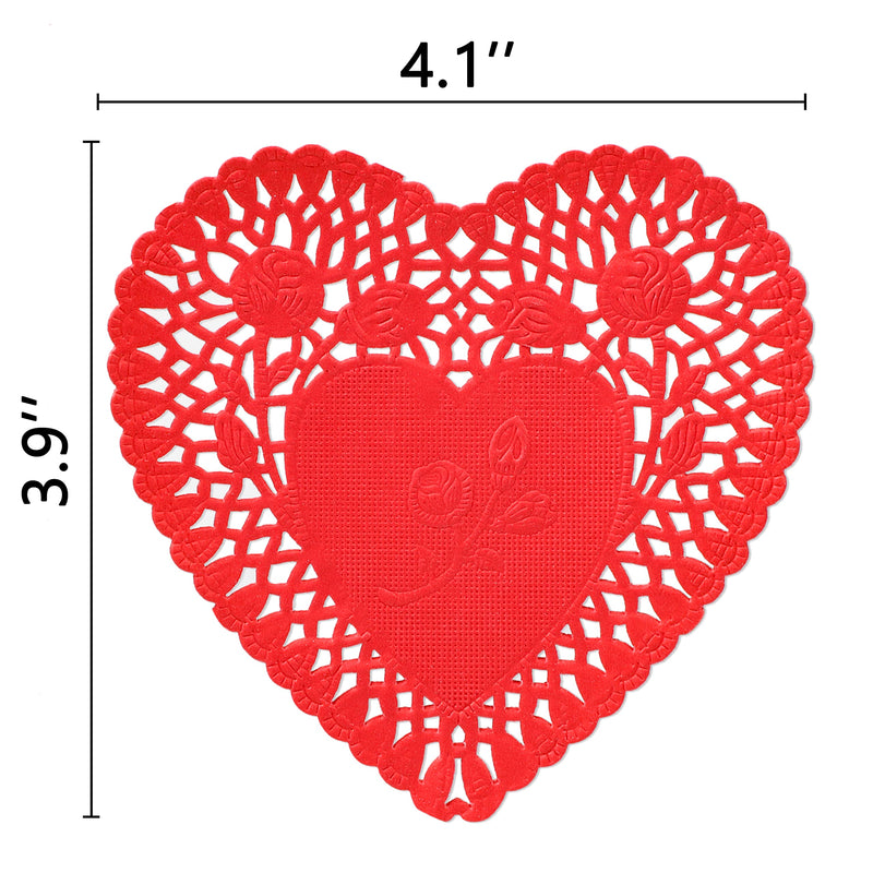 [Australia - AusPower] - 600PCS Paper Doilies for Crafts - Valentines Day Decorations Red/Pink/White Lace Heart Cutouts, Wedding Valentine's Party Decor Ornaments, 4" 