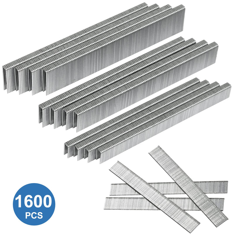 [Australia - AusPower] - SITLDY 18 Gauge,1600-Count,1/4 Inch Narrow Crown Staples(1/2"+3/4"+1") and Brad Nails(5/8"),400 per Size, Galvanized 