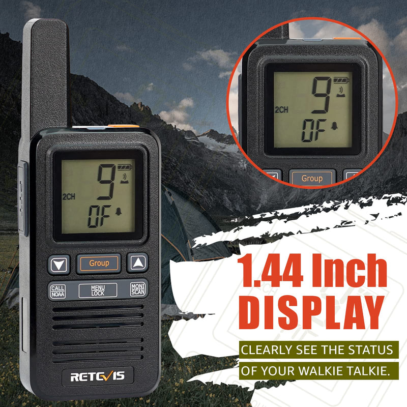 [Australia - AusPower] - Retevis RB67 Walkie Talkies for Adults, Rechargeable Two Way Radio with USB-C Charger, NOAA, LCD Screen, 1600mAh Battery, Group Call, Portable 2 Way Radios for Family Camping Hiking(2 Pack) 