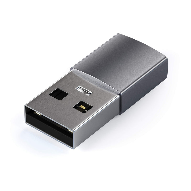 [Australia - AusPower] - Satechi Type-A to Type-C Adapter Converter - USB-A Male to USB-C Female - Compatible with iMac, MacBook Pro/MacBook, Laptops, PC, Computers and More (Space Gray) Space Gray 