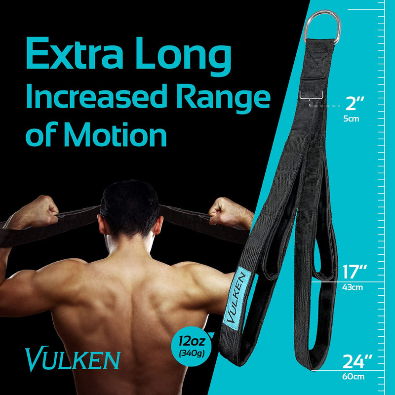 [Australia - AusPower] - Vulken Tricep Rope Cable Attachment. 24 Inch & 17 Inch Two Lengths Built in One Pull Down Rope. Triceps Extension Straps Gym Equipment. Home Workout Handles for Resistance Bands. 