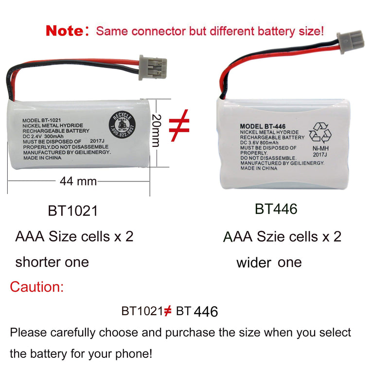 [Australia - AusPower] - 3 Pack BT-1007 Cordless Phone Battery Compatible for Uniden BT1007 BT904 BT-904 BT1015 BT-1015 with 2 Pack 3.6V 800mAh BT446 BT-446 BBTY0503001 BT-1004 BT-1005 