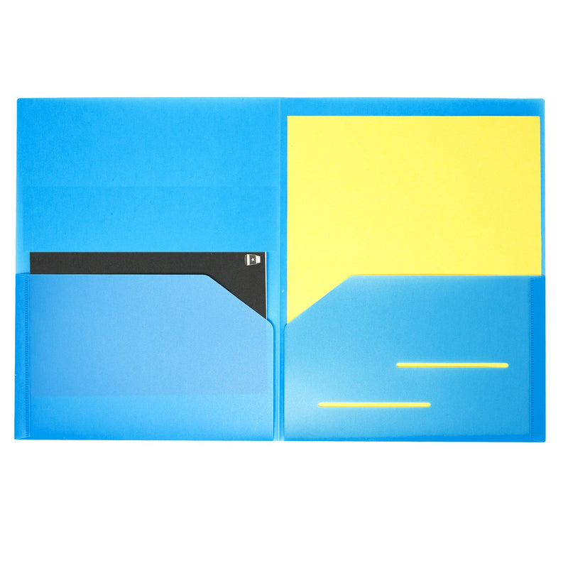 [Australia - AusPower] - Youngever 6 Pack Heavy Duty Plastic Two Pocket Folders, Heavy Duty Plastic 2 Pocket Folder (Coastal Colors) Coastal Colors 