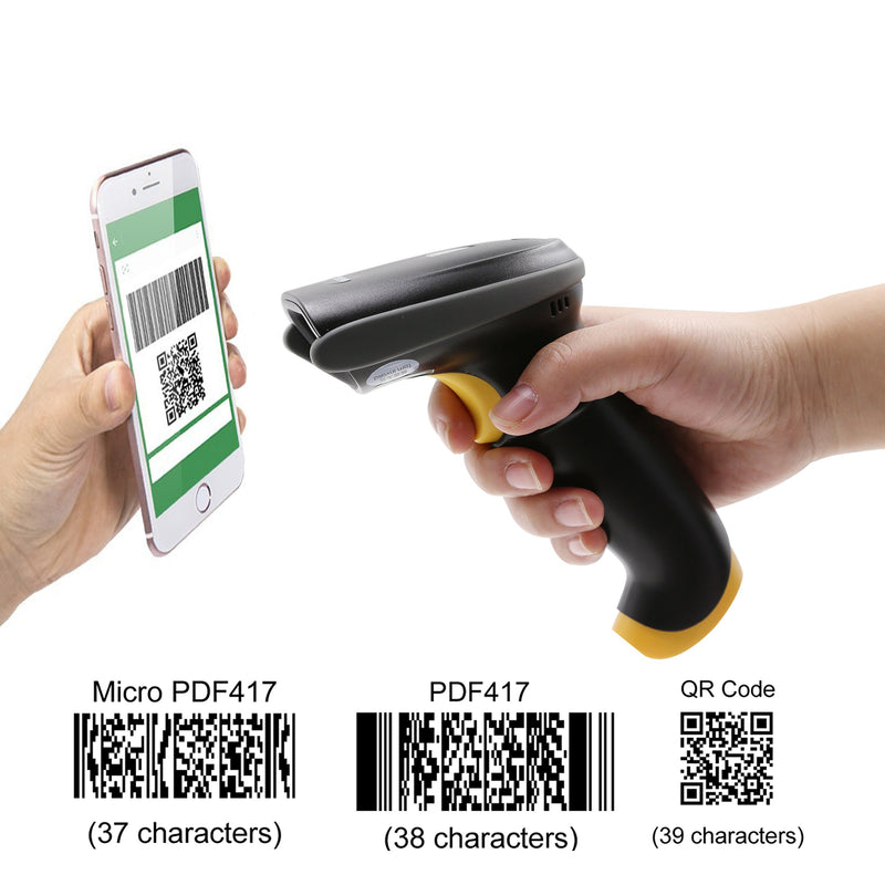 [Australia - AusPower] - TEEMI 2D Barcode Scanner USB Wired Handheld Automatic QR Data Matrix PDF417 bar Codes Imager for Mobile Payment Computer Screen Scan (Stand Included) Stand Included 