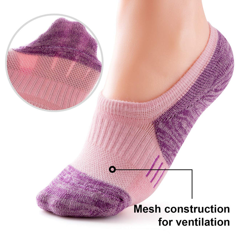 [Australia - AusPower] - Gonii Womens No Show Socks Athletic Ankle Socks Cushioned Running Low Cut 5-8 Pairs 5 Pairs Mood Boosting Colors 