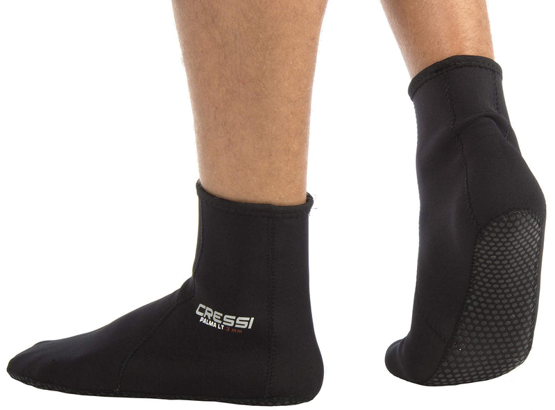 [Australia - AusPower] - Short Premium Neoprene Diving Socks 3mm | PALMA ST by Cressi: quality since 1946 X-Small-Small Black/Black 