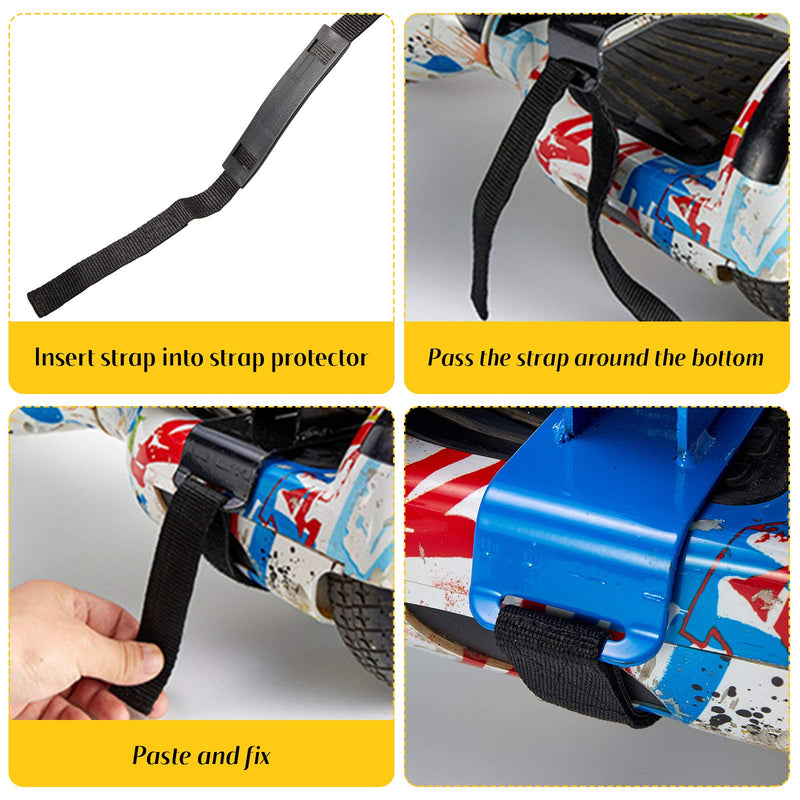 [Australia - AusPower] - 12 Pieces Adjustable Hoverboard Seat Attachment Straps Hoverboard Go Cart Strap Protector Hook and Loop Fastening Cable Hoverboard Replacement Straps for Kart Accessories Self Balance (19.68 Inches) 