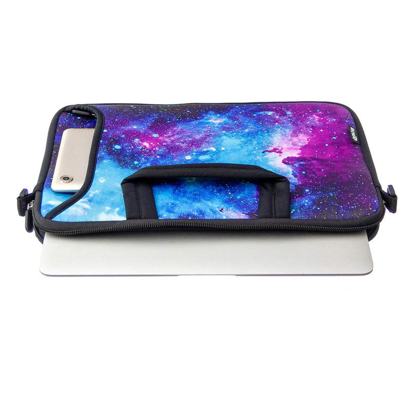 [Australia - AusPower] - RICHEN 14 15 15.4 15.6 inch Laptop Shoulder Bag Messenger Bag Case Notebook Handle Sleeve Neoprene Soft Carring Tablet Travel Case with Accessories Pocket (14-15.6 inch, Galaxy) 14-15.6 inch 
