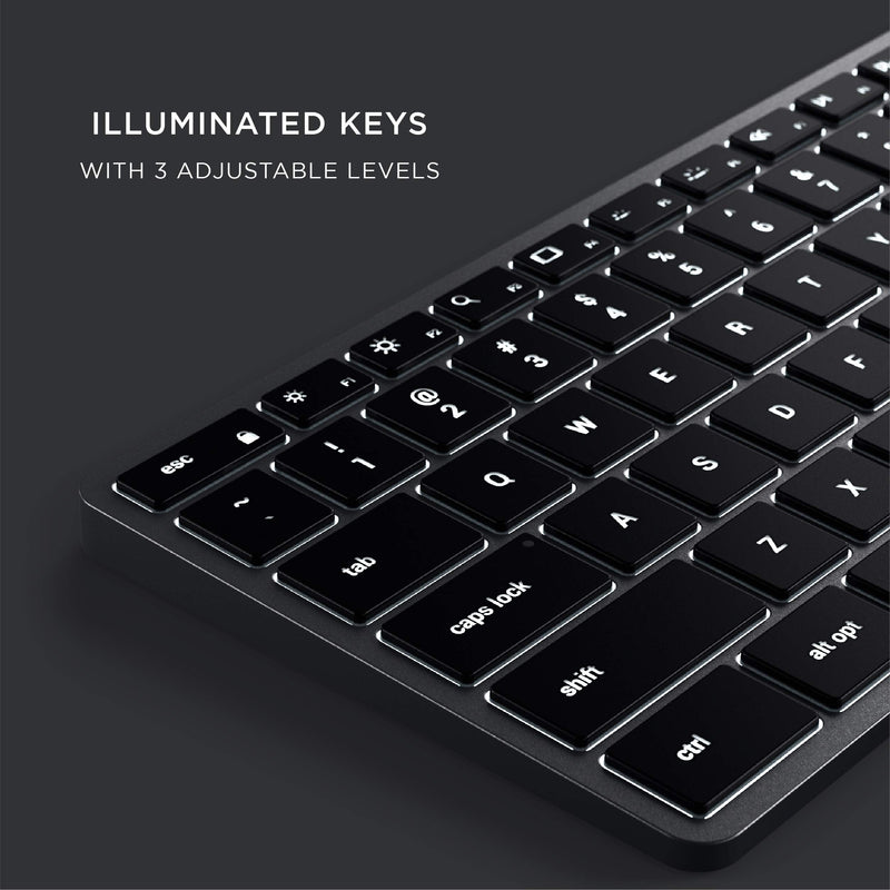 [Australia - AusPower] - Satechi Slim W3 Wired Backlit Keyboard with Numeric Keypad – Illuminated Keys & Built-in USB-C Connection – Compatible with 2021 MacBook Pro M1 Pro & Max, 2021 iMac, 2020 Mac Mini, 2020 MacBook Air 