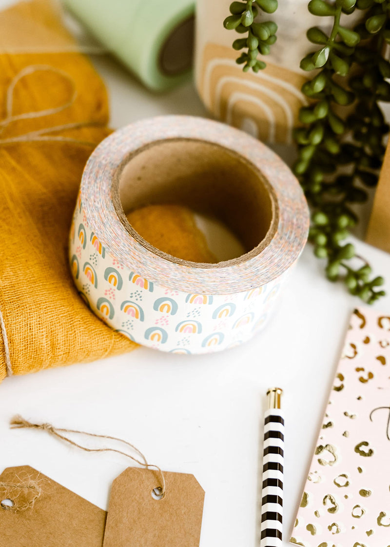 [Australia - AusPower] - Package Mint 2” Colorful Rainbow Tape (110 Yards, 330 ft.), Cute Shipping Tape – Carton Sealing Tape for Sealing Boxes – Crafting Tape Rainbow – Boho Rainbow Packing Tape for Small Business 
