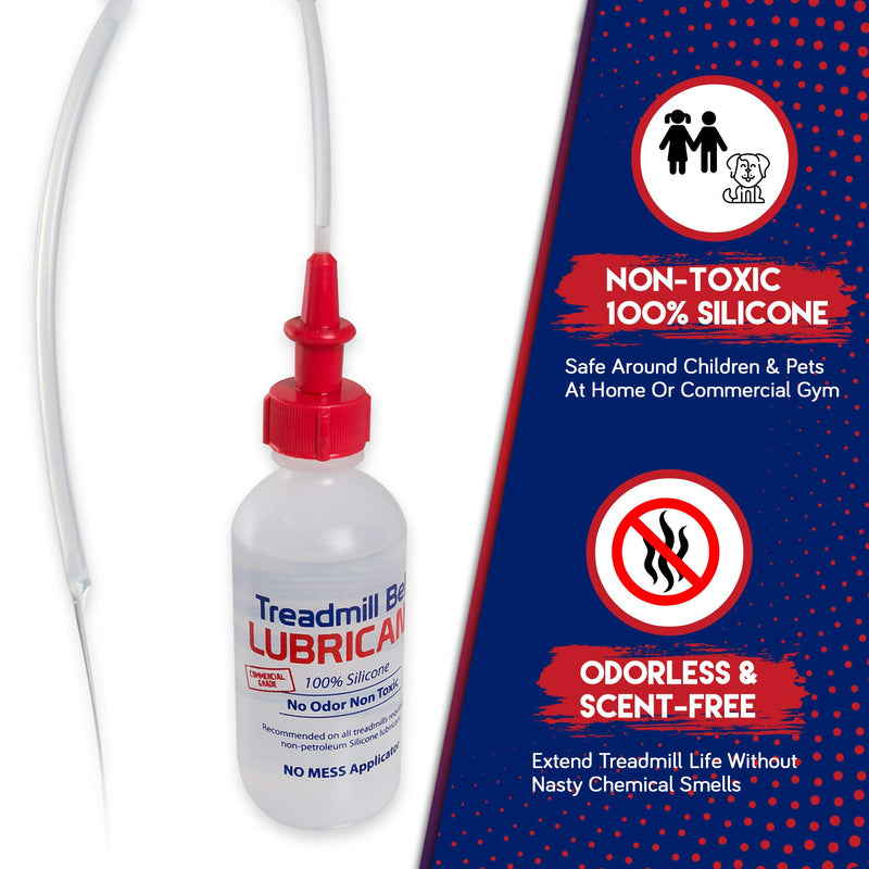 [Australia - AusPower] - Treadmill Belt Lubricant | 100% Silicone | USA Made | No Odor & No Propellants | Applicator Tube for Full Belt Width Lubrication at a Controlled Flow-So Easy 