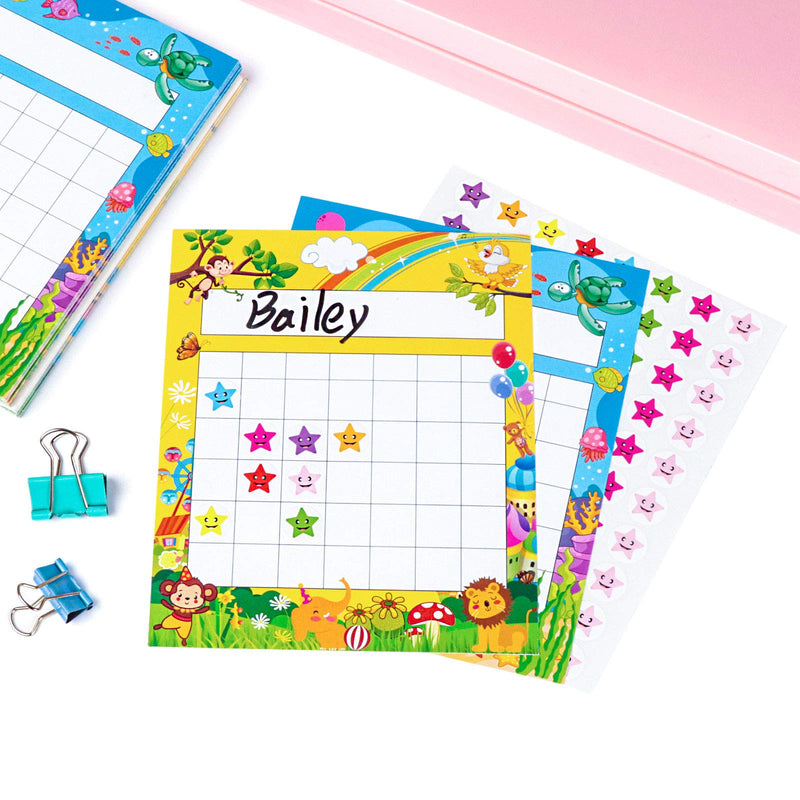 [Australia - AusPower] - Pack of 66 Incentive Chart with 2080 Reward Star Stickers for Kids Students Classroom Behavior, Animal & Marine Theme 