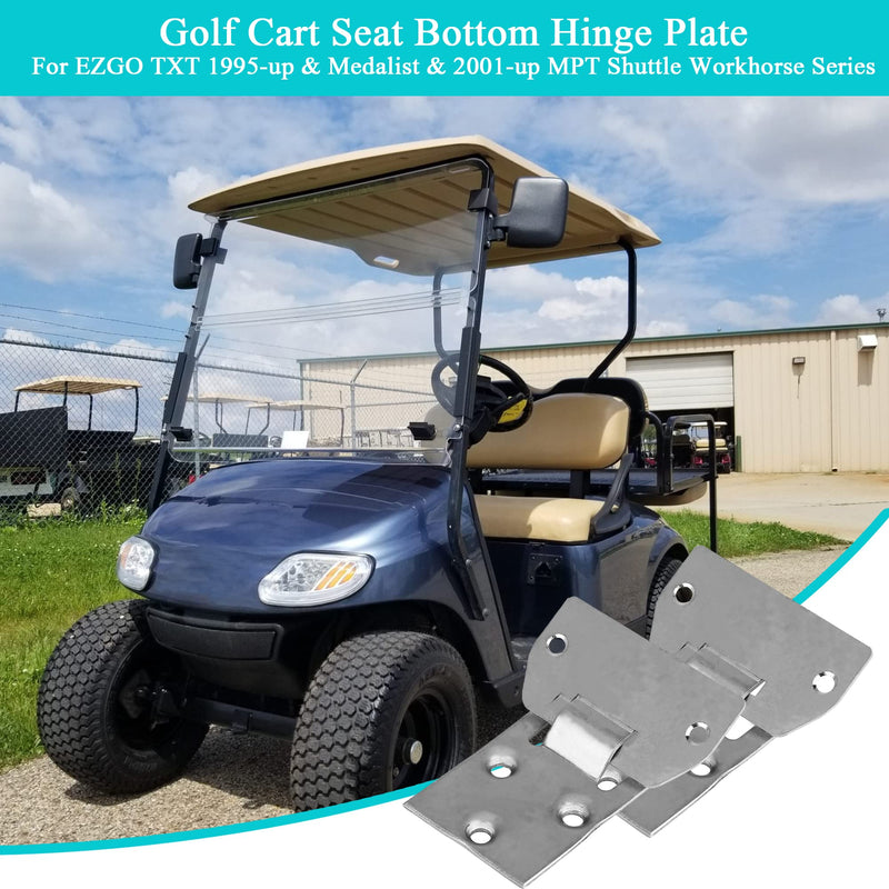 [Australia - AusPower] - 10L0L Golf Cart Seat Bottom Hinge Plate Fits for 1995-up EZGO TXT & Medalist, 2001-up EZGO MPT Shuttle Workhorse Series, 2 Pack OEM# 71610G01 71609G01 