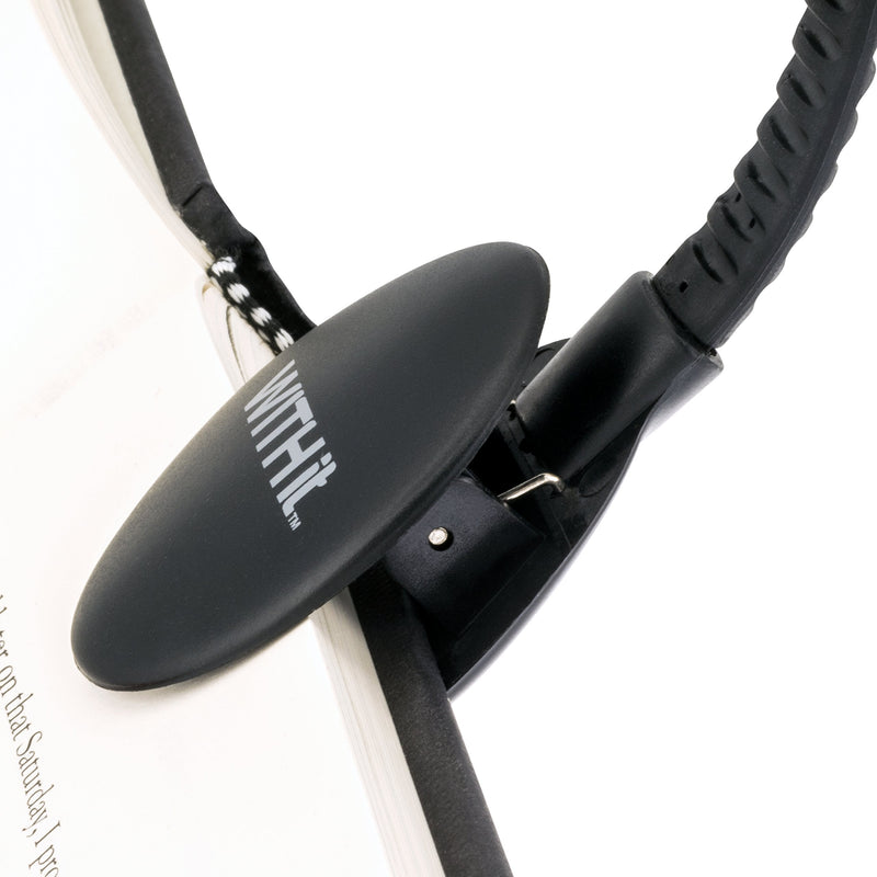 [Australia - AusPower] - WITHit USB Rechargeable Clip On Book Light – Black – LED Reading Light for Books, eBooks, Reduced Glare, Lightweight - Integrated USB Plug, Rechargeable Battery Included 