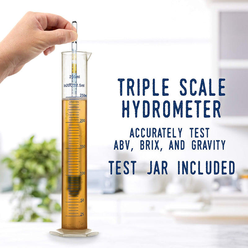 [Australia - AusPower] - Fermentaholics Triple Scale Hydrometer Test Kit | Hydrometer Test Jar Kit | Make Wine, Beer, Mead, Cider, and More | Measure ABV, Brix, and Specific Gravity (Hydrometer Test Kit - Plastic Test Jar) Hydrometer Test Kit - Plastic Test Jar 