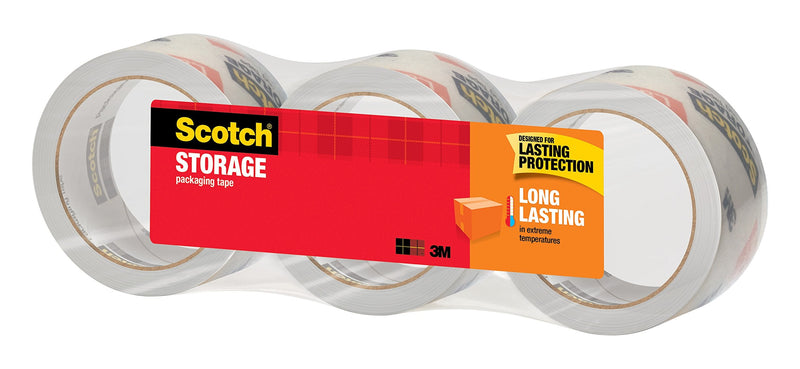 [Australia - AusPower] - Scotch Long Lasting Storage Packaging Tape, 1.88" x 38.2 yd, Designed for Storage and Packing, Stays Sealed in Weather Extremes, 3" Core, Clear, 3 Rolls (3650S-3) 