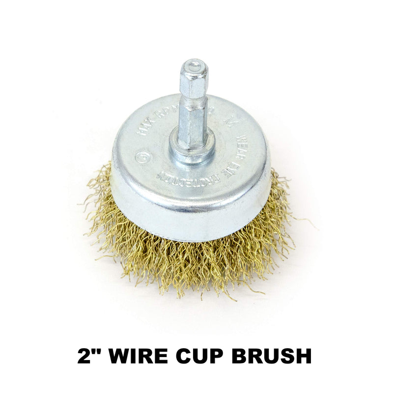 [Australia - AusPower] - MIBRO 971531 General Purpose Brass Coated Coarse Wire Wheel and Cup Brush Set with 1/4" Hex Shank, 6 Pieces 