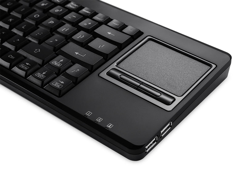 [Australia - AusPower] - Perixx PERIBOARD-315H, Wired USB Backlit Keyboard with Touchpad and 2 USB Ports, Black (10917) 