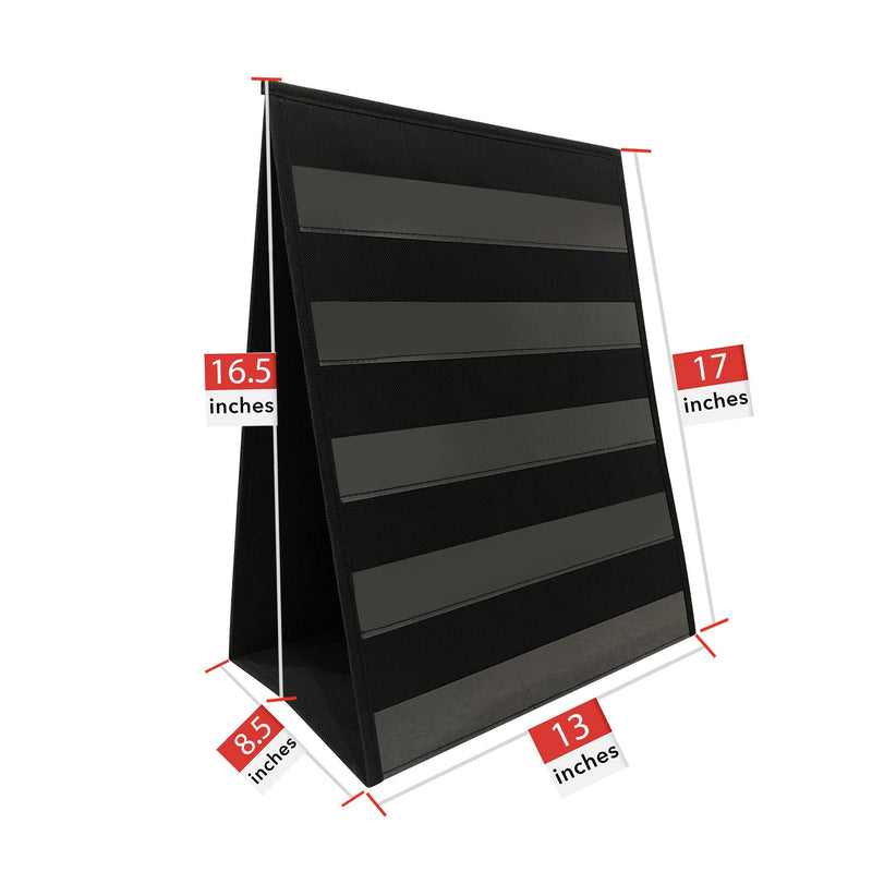 [Australia - AusPower] - Small Double Sided Table Top Pocket Chart – by Essex Wares – for Individual or Small Group Usage in a Classroom or at Home – Fits Standard 3” Sentence Strips and Cards (Black) 13Wx17L 