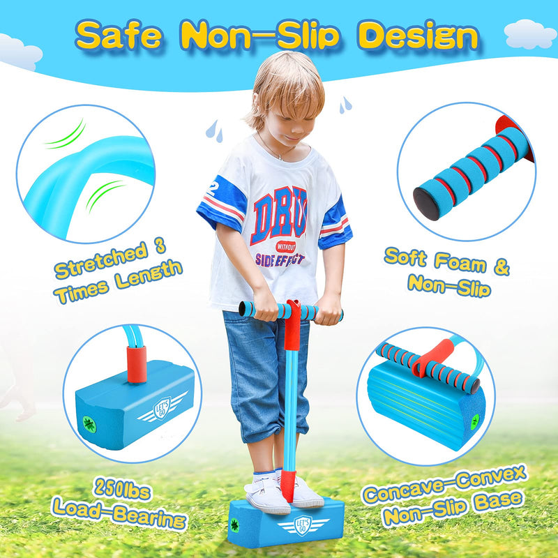 [Australia - AusPower] - Toys for 3-12 Year Old Boys Girls, Foam Pogo Jumper for Kids Gifts for 3-12 Year Old Boys Girls Pogo Stick Toys for Boys Age 3-12 Autism Toys Birthday Gifts Easter Basket Stuffers（Sky Blue） Sky Blue 