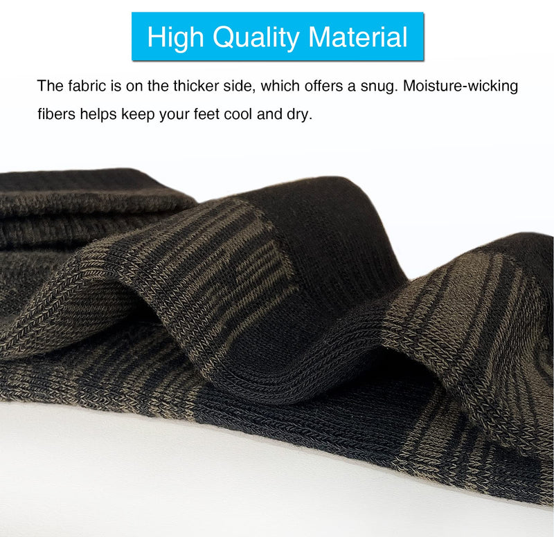 [Australia - AusPower] - APTYID Men's Moisture Control Cushioned Crew Work Boot Socks (4-6 Pairs) 6-12 4 Pairs Black/Olive Drab 