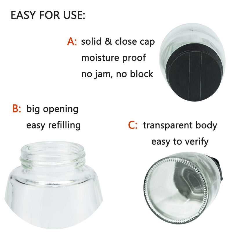 [Australia - AusPower] - MILEKE Salt and Pepper Shakers, Moisture-Proof Condiment holders 150ML, 2/pack 