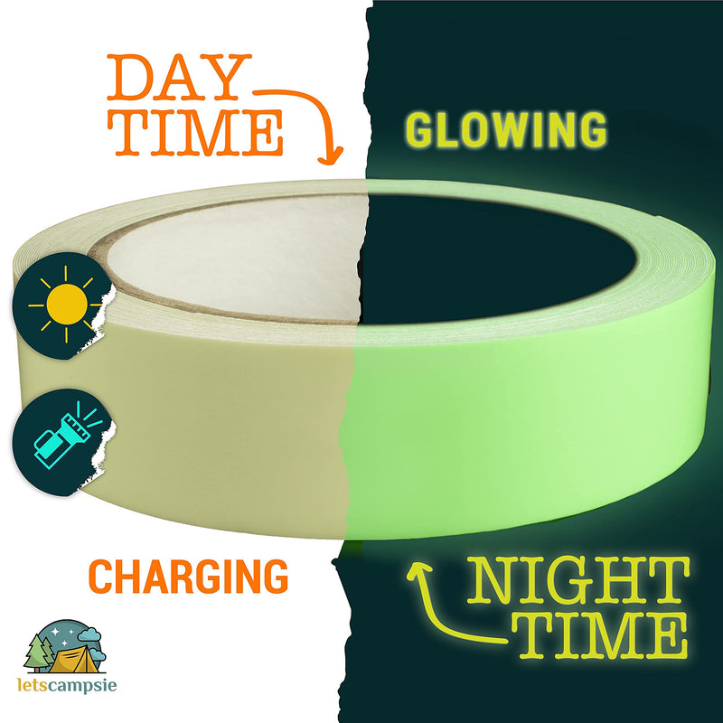 [Australia - AusPower] - Glow in The Dark Tape – 30ft x 1inch – Premium Industrial Grade Interior and Exterior Luminous Glow Tape to Help See Objects at Night and Outdoors 