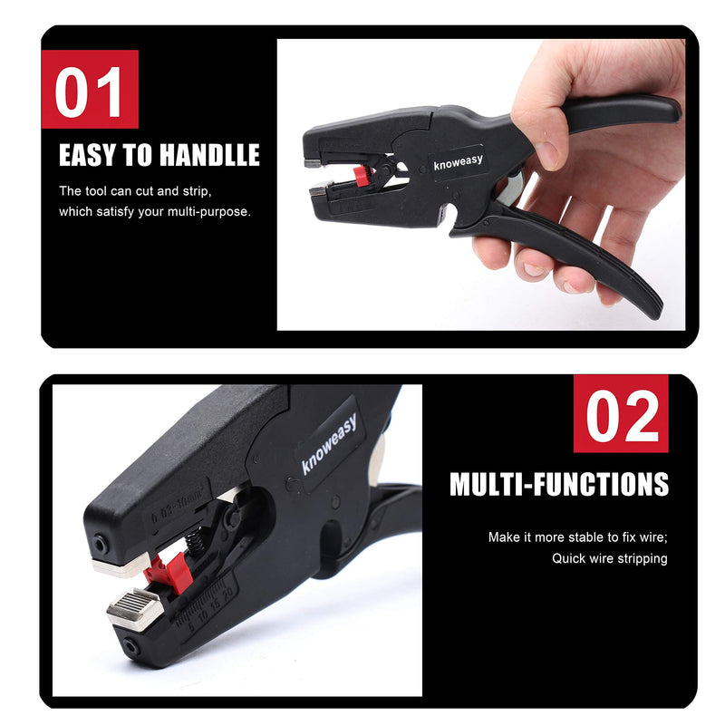 [Australia - AusPower] - Knoweasy Automatic Wire Stripper and Cutter,2 in 1 Heavy Duty Wire Stripping Tool for Wire Stripping,Cutting 5-20mm/(0.25-0.75Inches) D3 